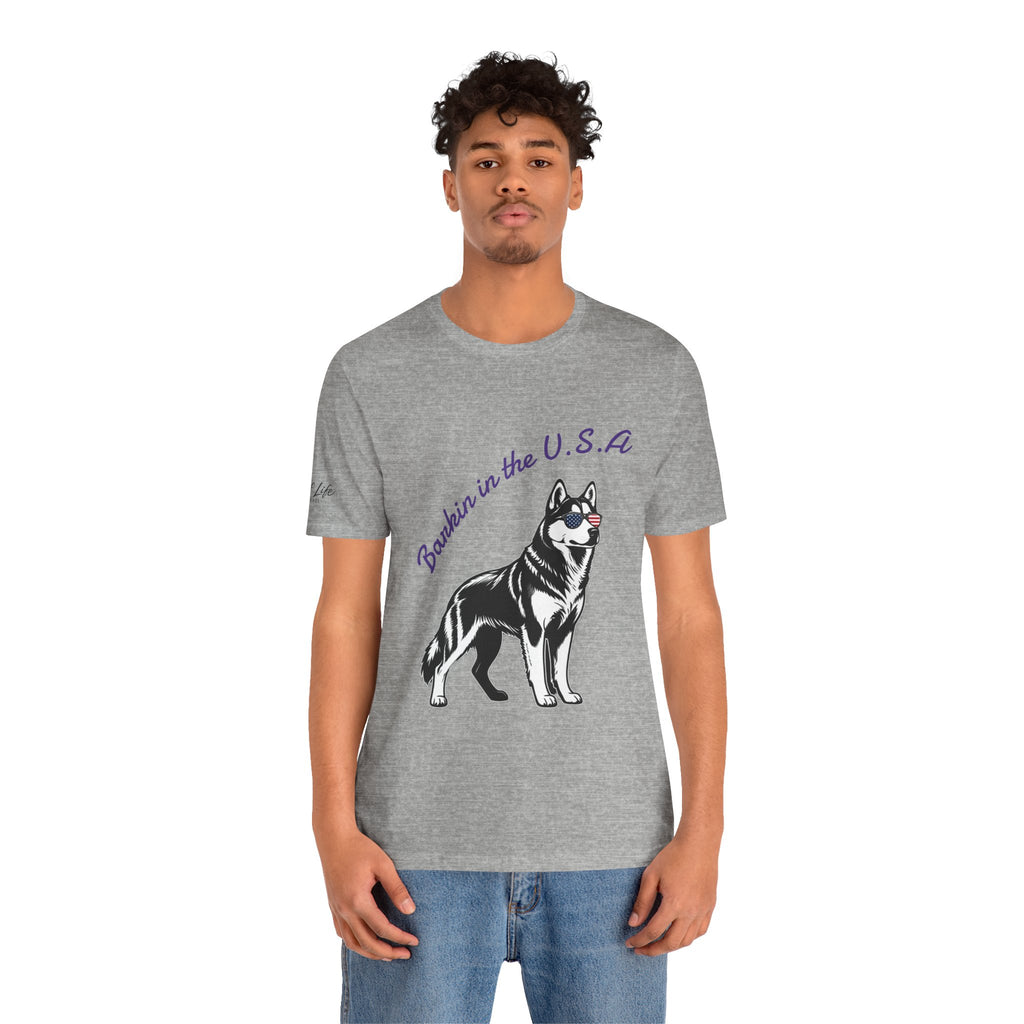 Barkin' in the USA Dog T-Shirt — Funny Patriotic Pup Tee