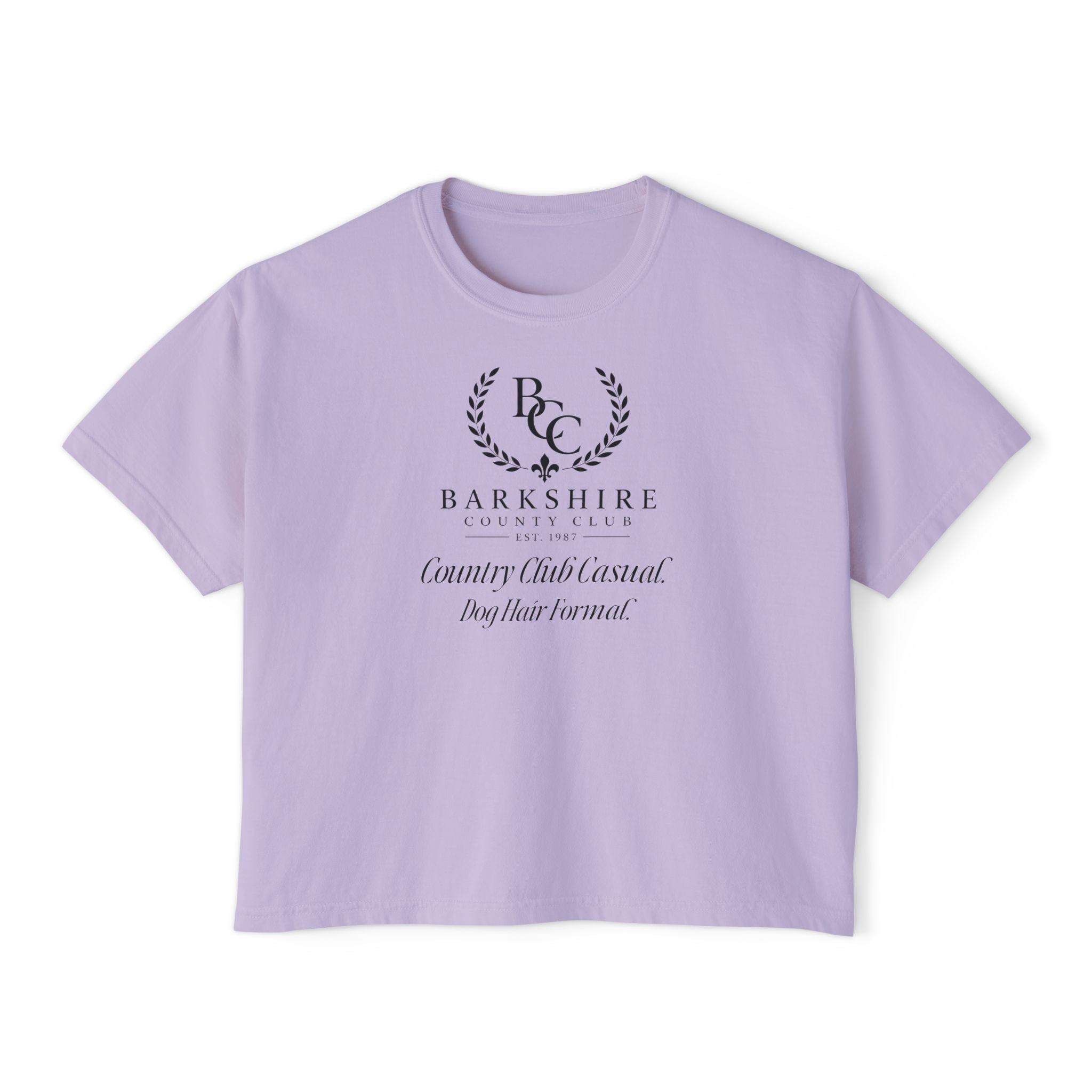 Barnshire CC "Champagne Dogs" Boxy Tee — Cute Dogs & Oysters Graphic
