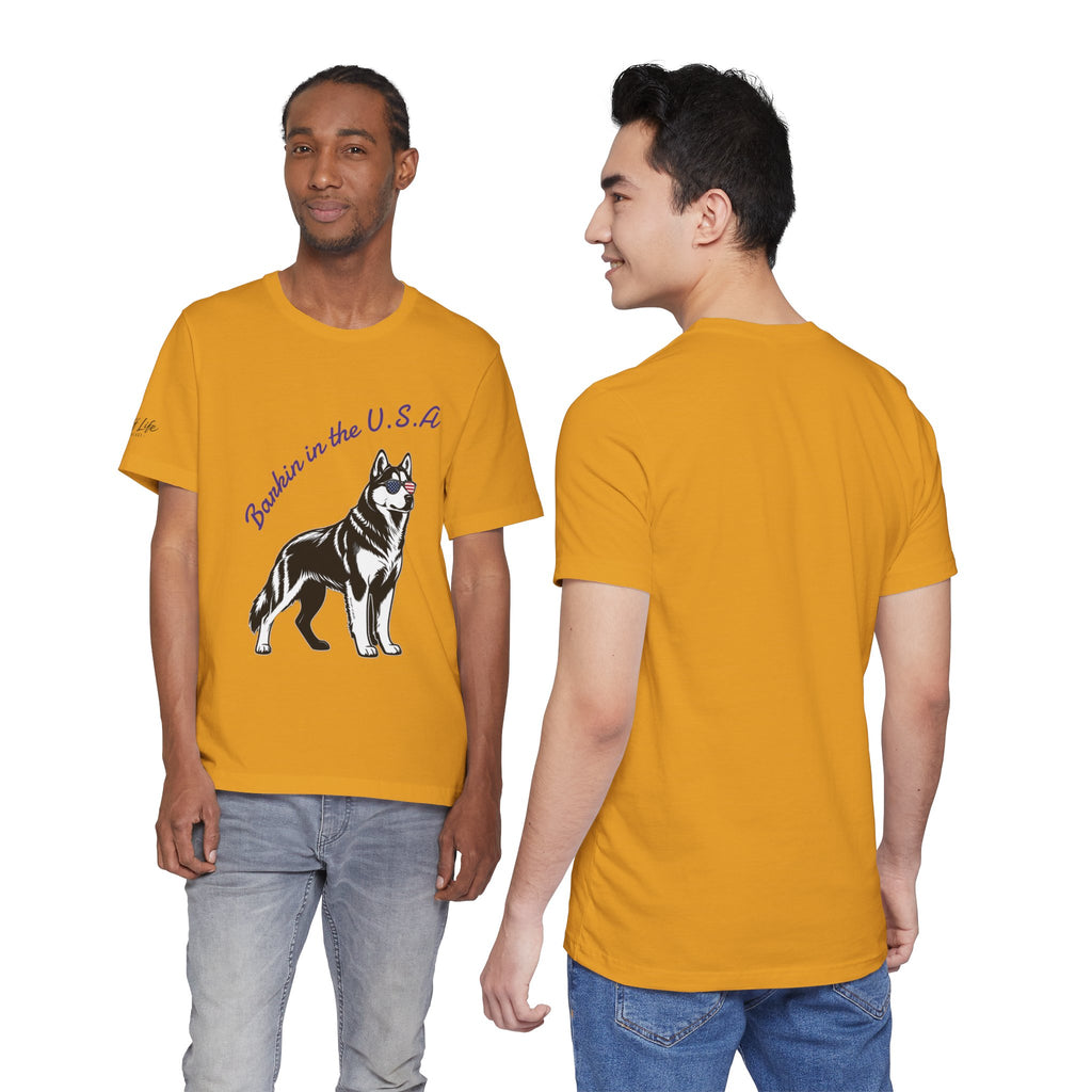 Barkin' in the USA Dog T-Shirt — Funny Patriotic Pup Tee