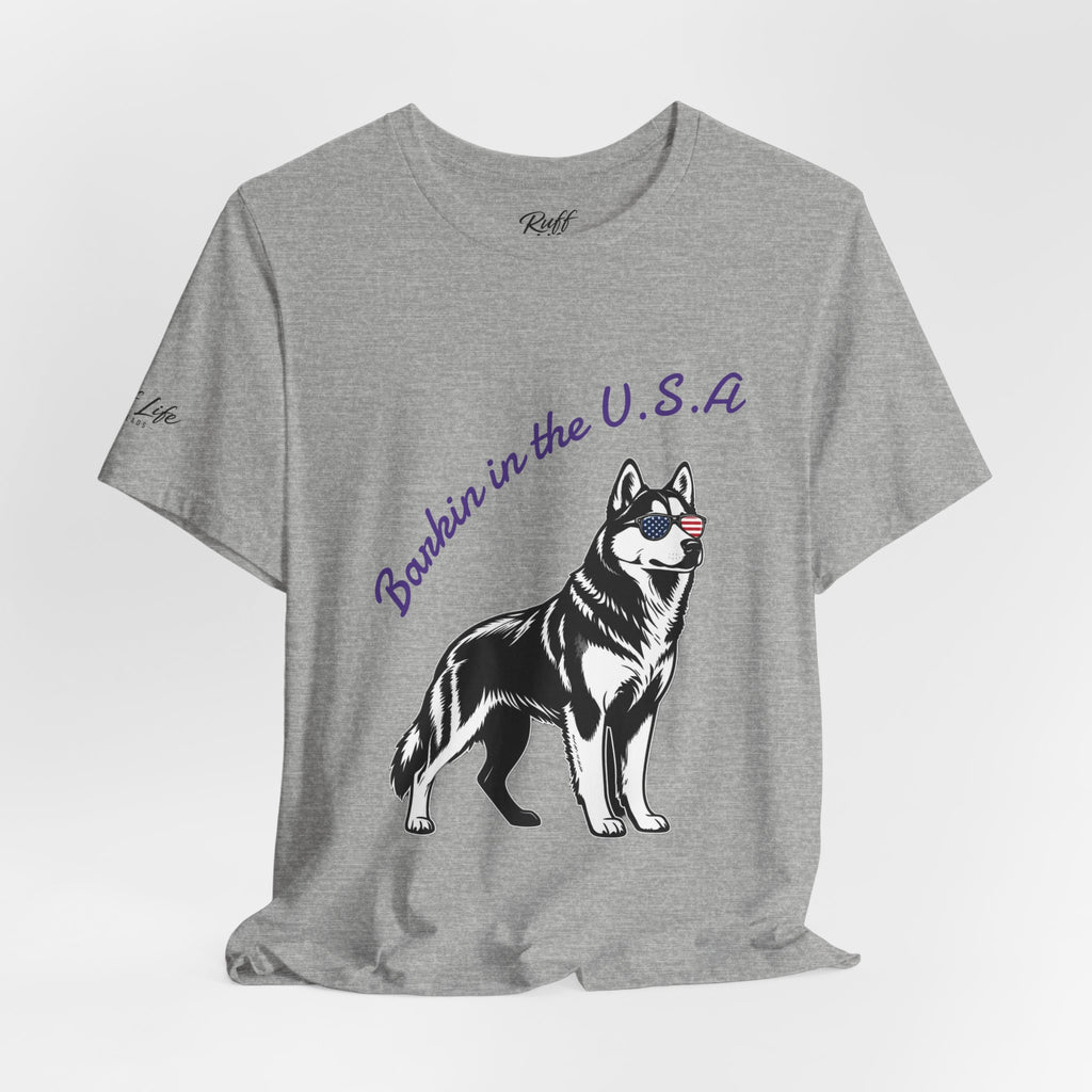 Barkin' in the USA Dog T-Shirt — Funny Patriotic Pup Tee