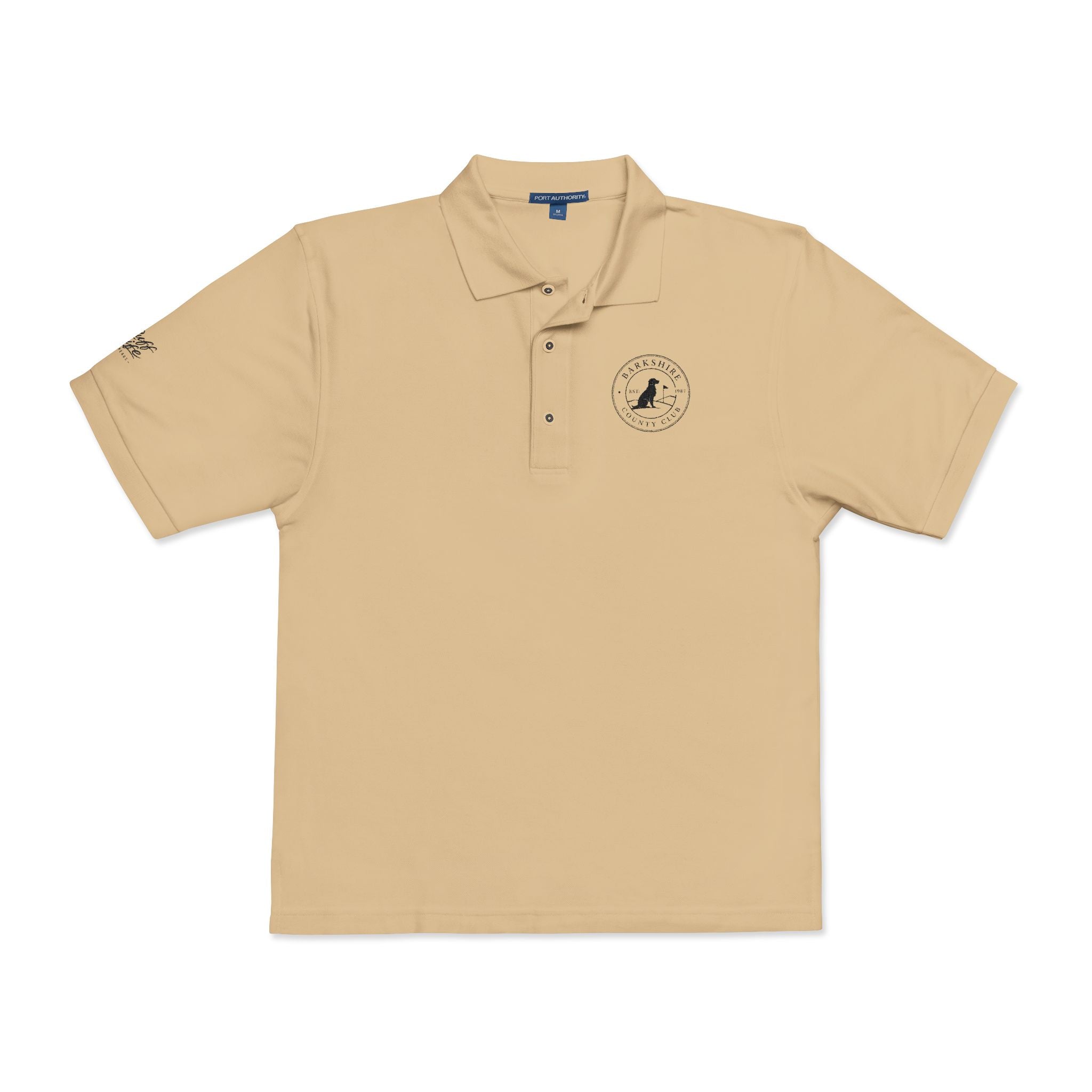 Embroidered "Barkshire Country Club" Golf Polo Shirt — Classic Short-Sleeve Collared Tee