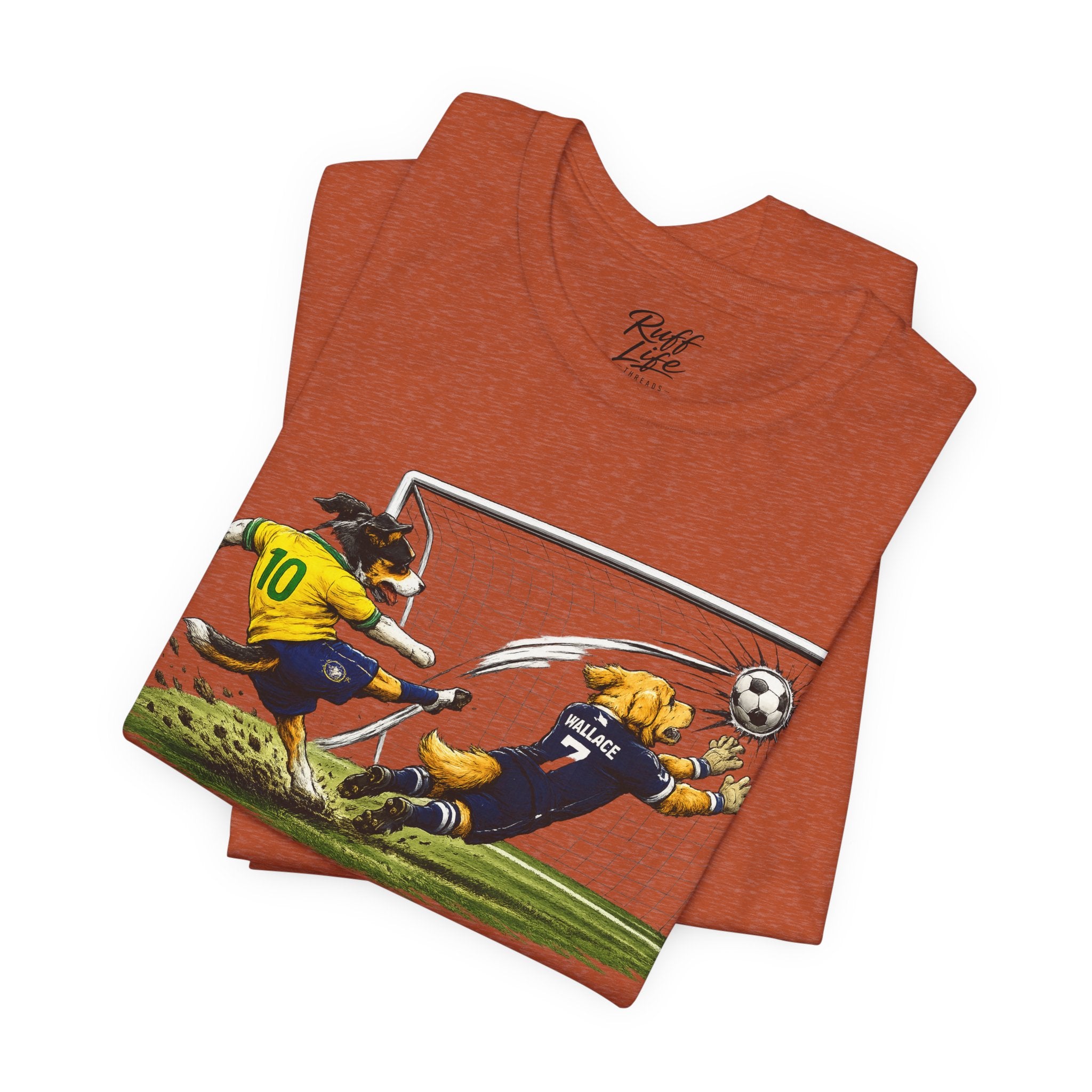World Pup 2026 Soccer Tee — 'Number 10 Energy' Brazil vs Scotland Cartoon Shirt - World Cup 26'