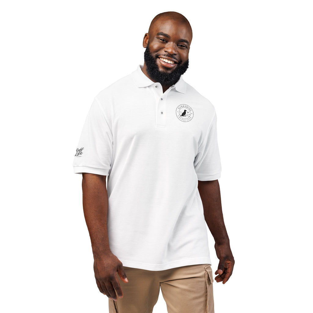 Embroidered "Barkshire Country Club" Golf Polo Shirt — Classic Short-Sleeve Collared Tee