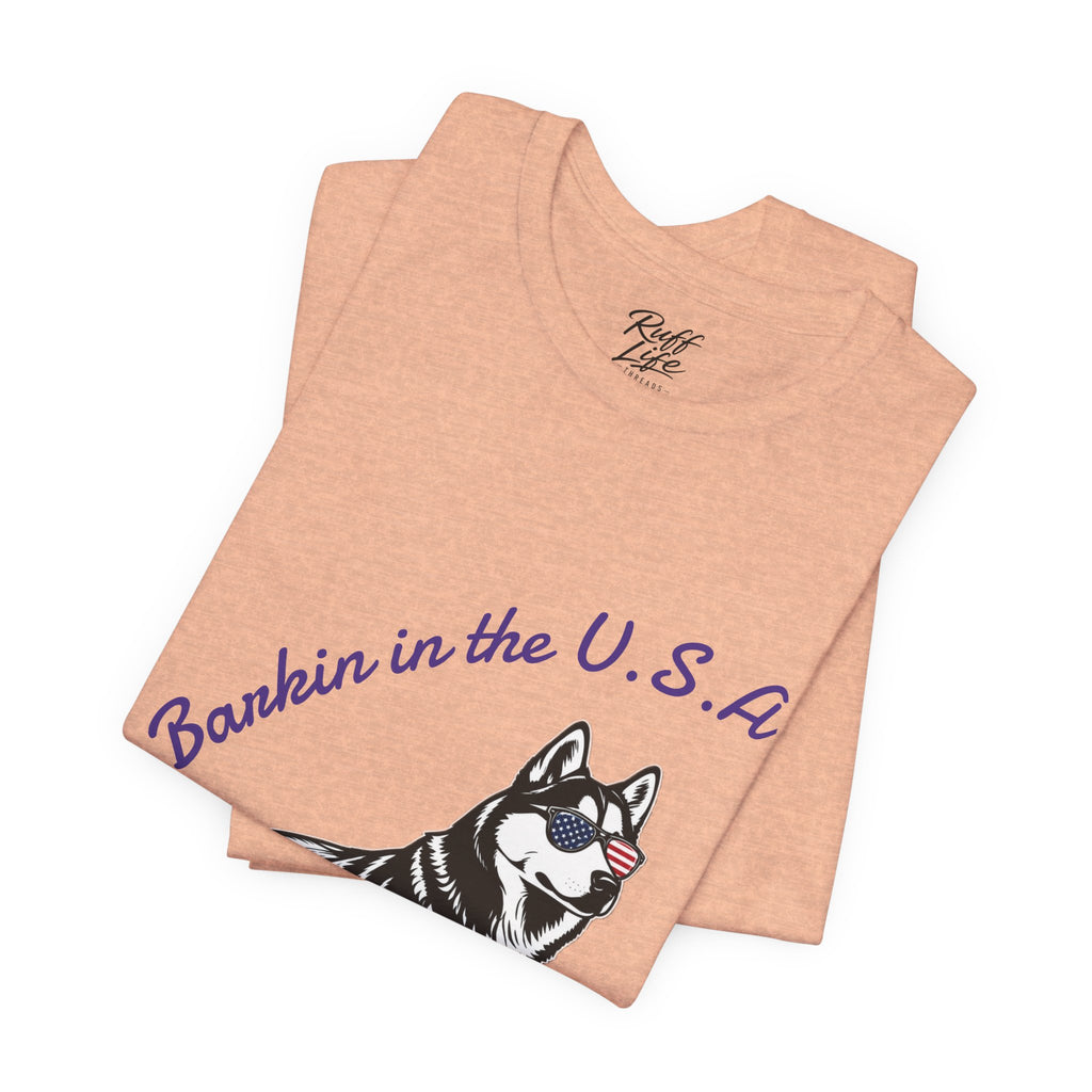 Barkin' in the USA Dog T-Shirt — Funny Patriotic Pup Tee