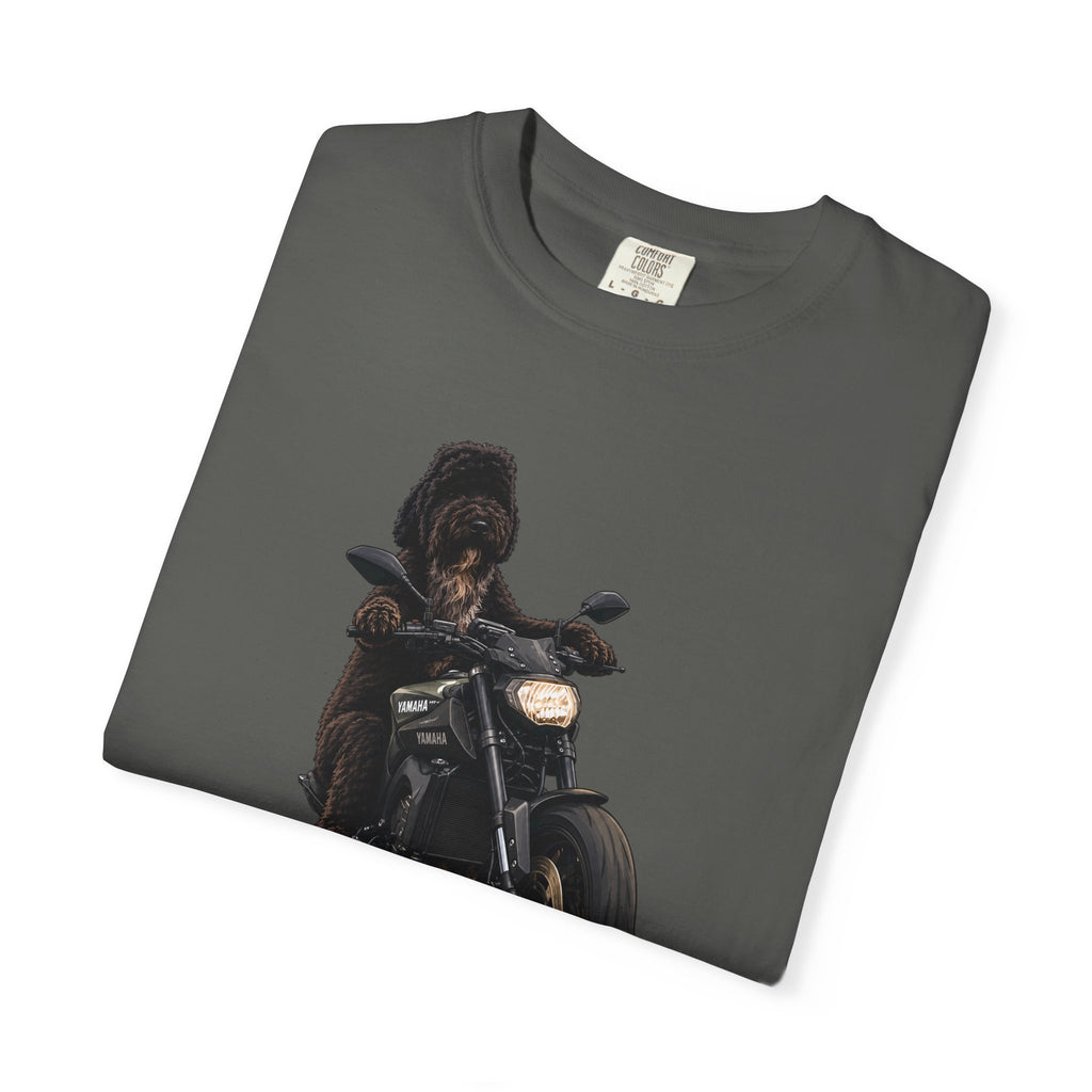 Dog Motorcycle Tee — "Ride Fast, Sniff Everything" Graphic T-Shirt