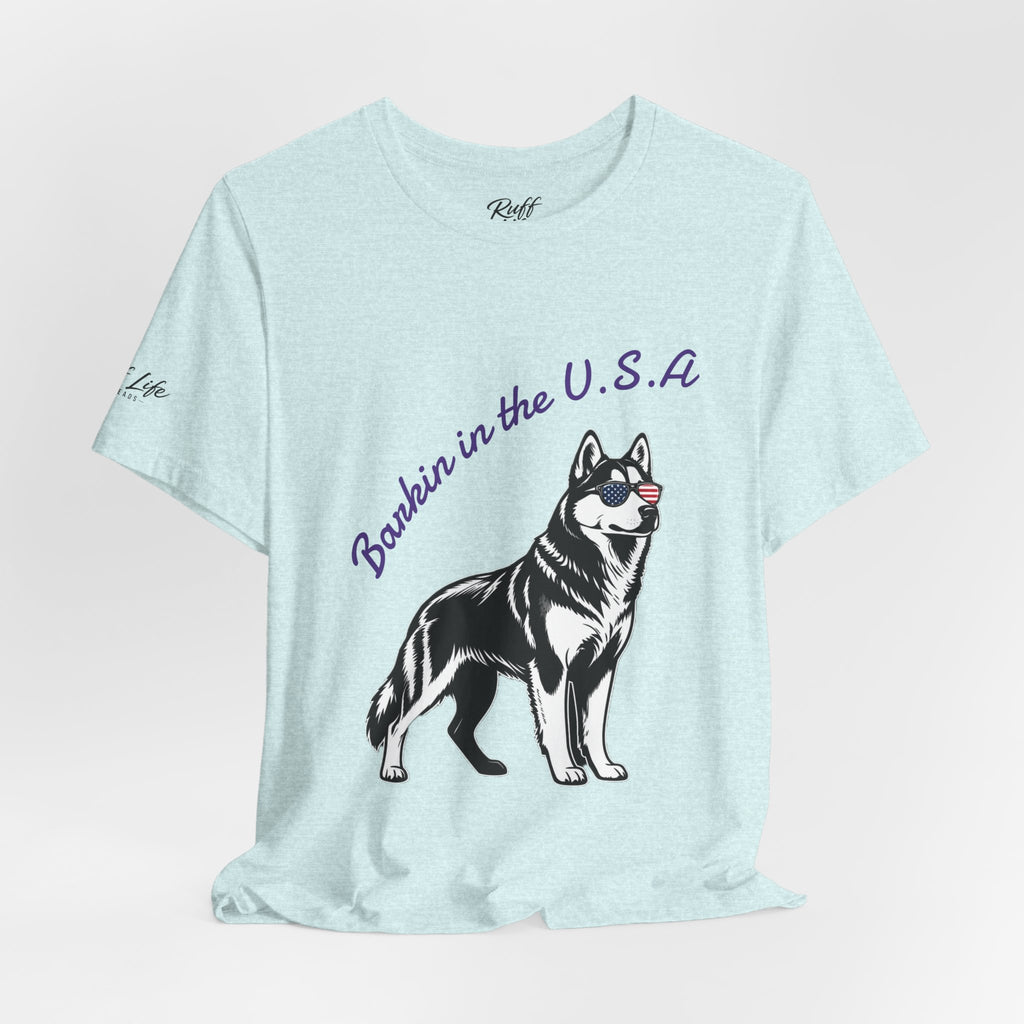 Barkin' in the USA Dog T-Shirt — Funny Patriotic Pup Tee