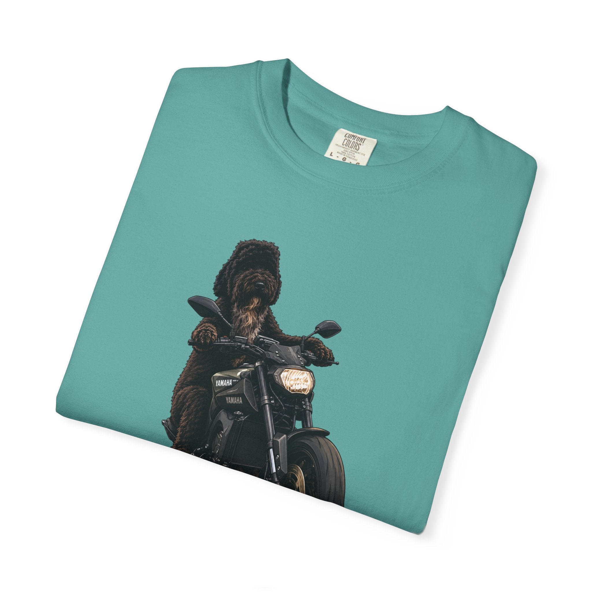 Dog Motorcycle Tee — "Ride Fast, Sniff Everything" Graphic T-Shirt