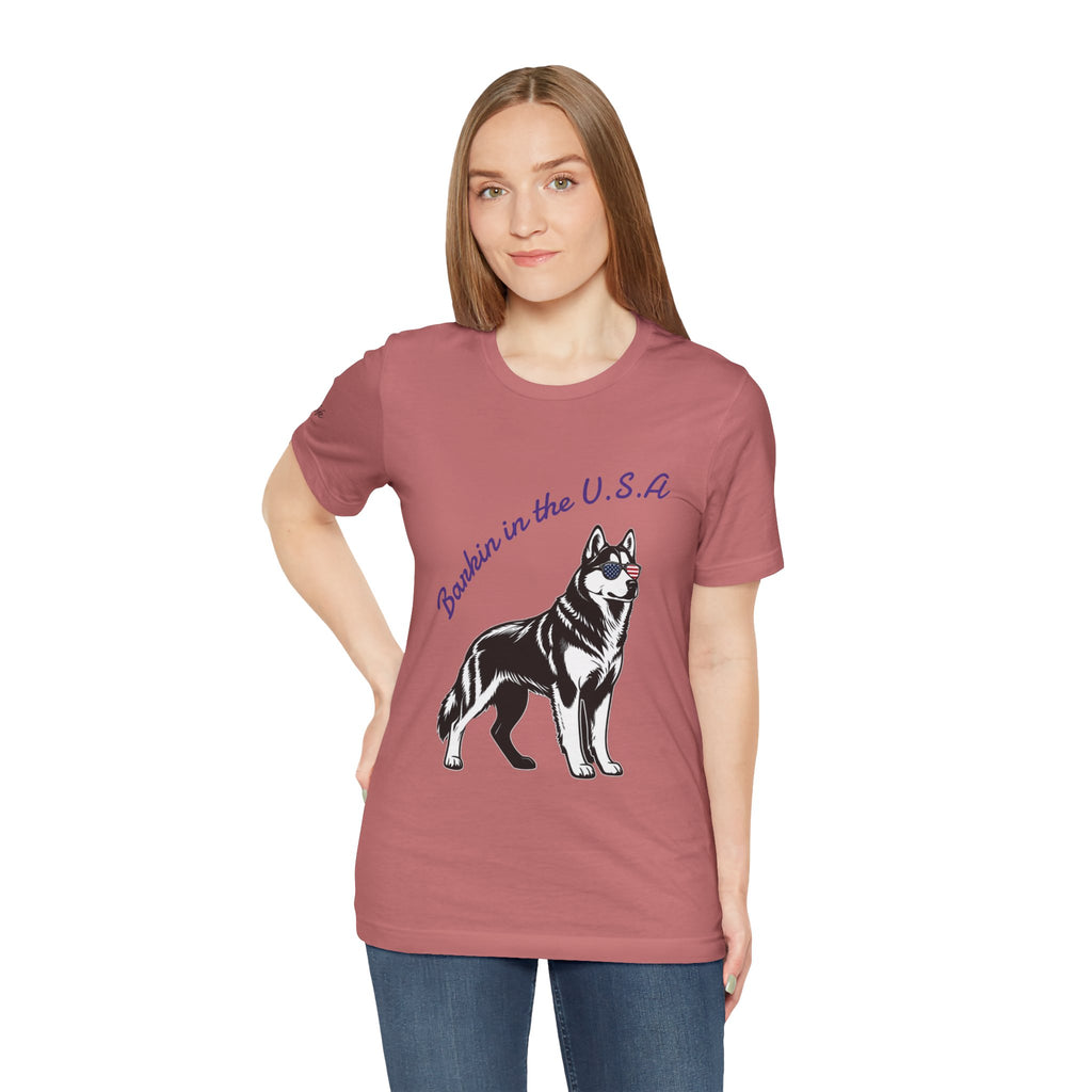 Barkin' in the USA Dog T-Shirt — Funny Patriotic Pup Tee