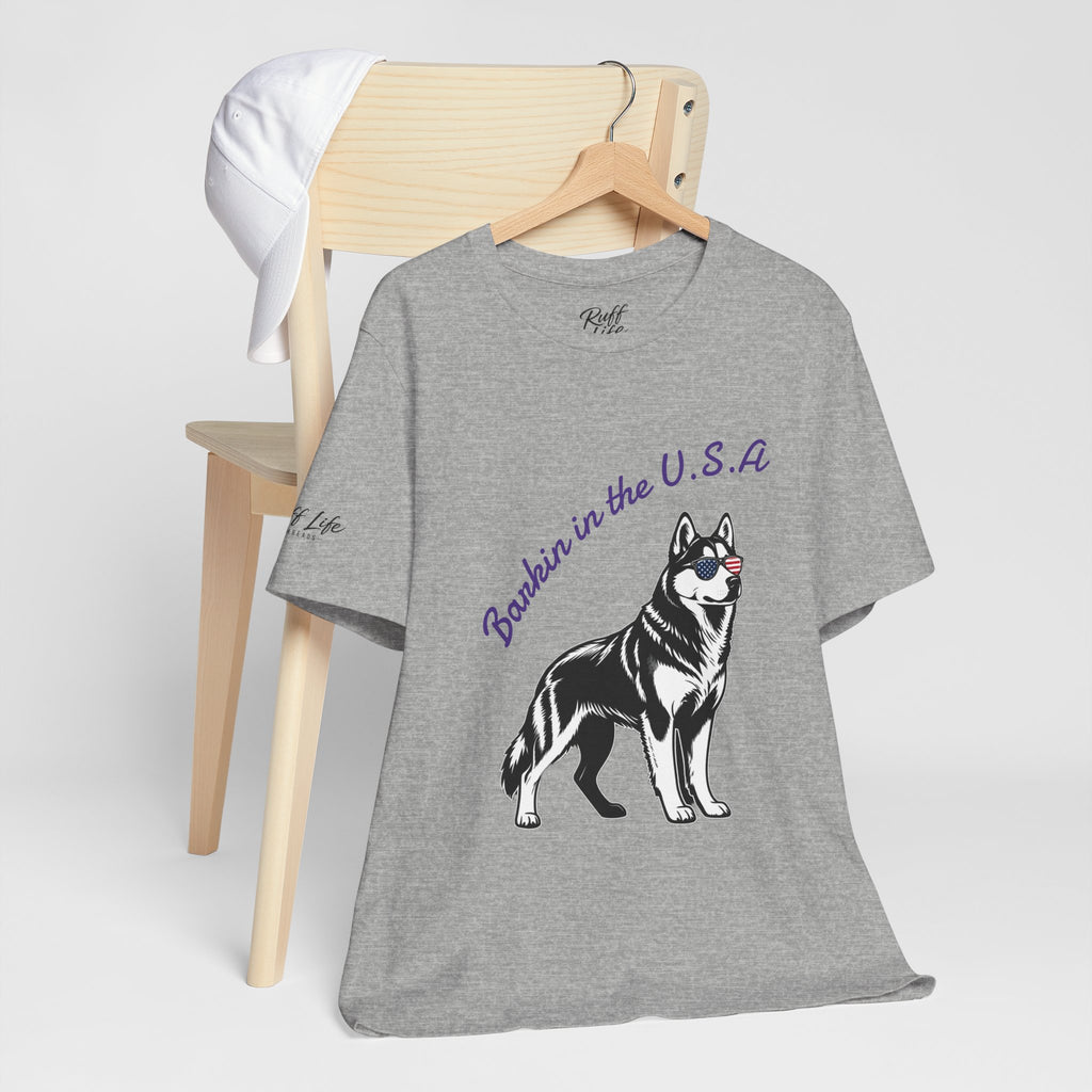 Barkin' in the USA Dog T-Shirt — Funny Patriotic Pup Tee