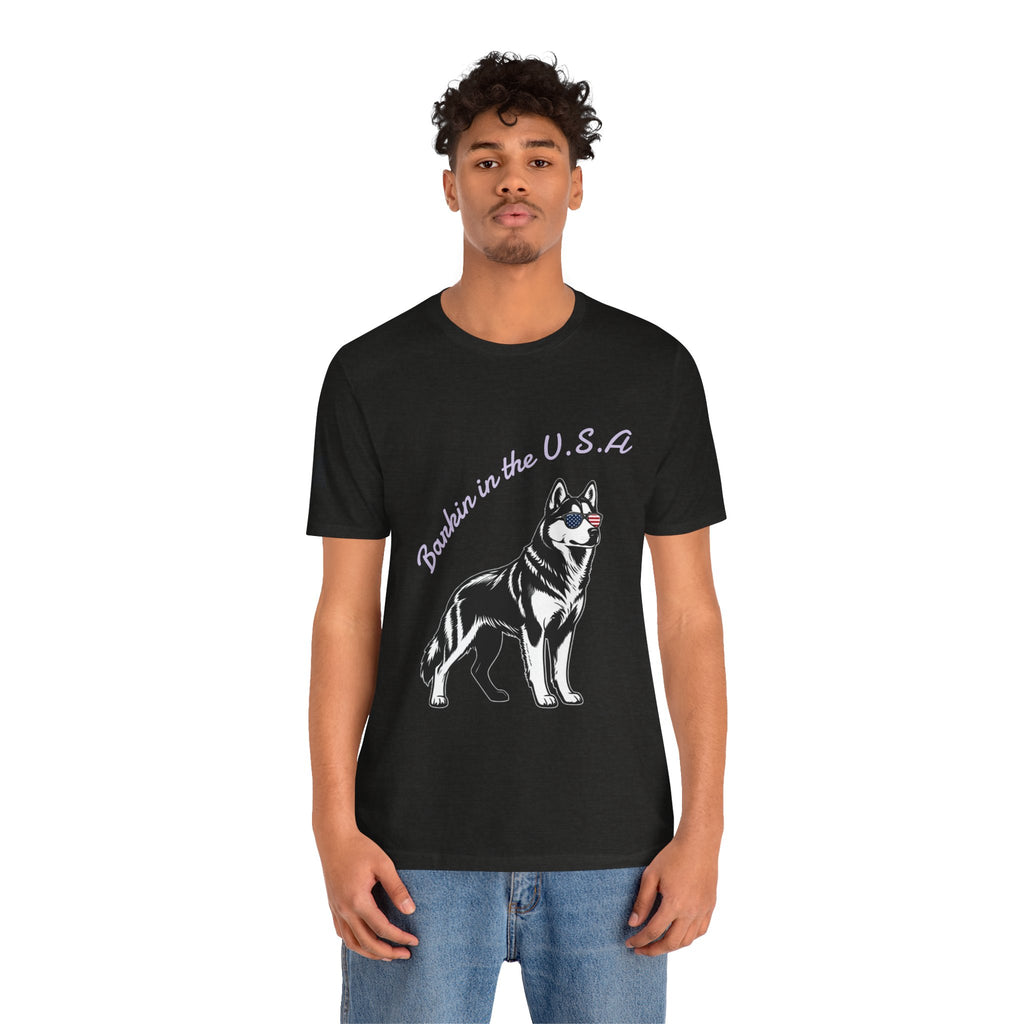 Barkin' in the USA Dog T-Shirt — Funny Patriotic Pup Tee