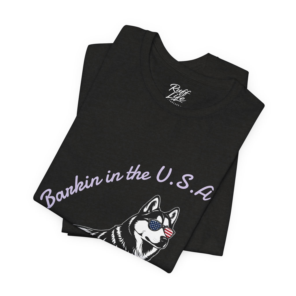 Barkin' in the USA Dog T-Shirt — Funny Patriotic Pup Tee