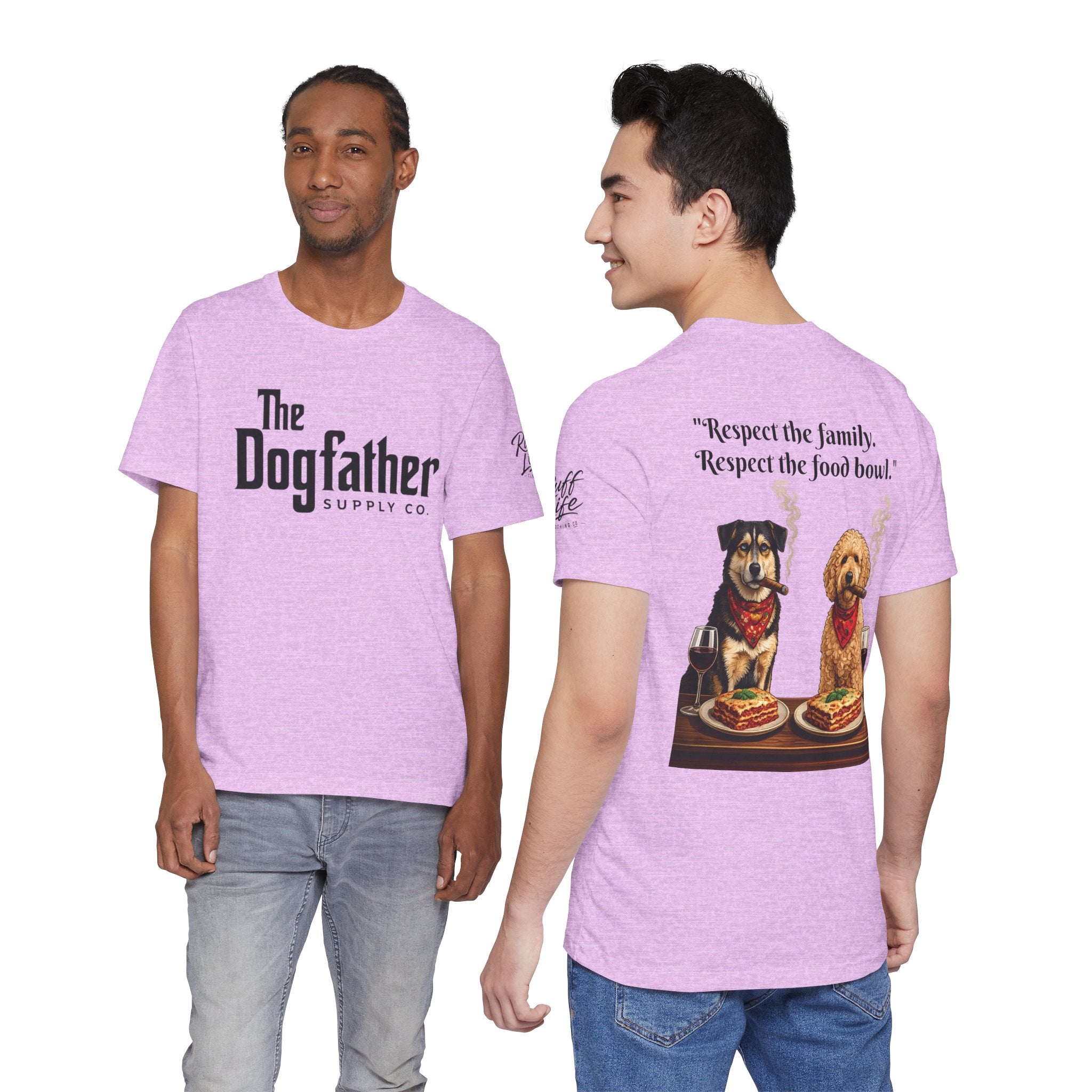 Dogfather T‑Shirt — "Respect the Family, Respect the Food Bowl" Funny Dog Graphic Tee