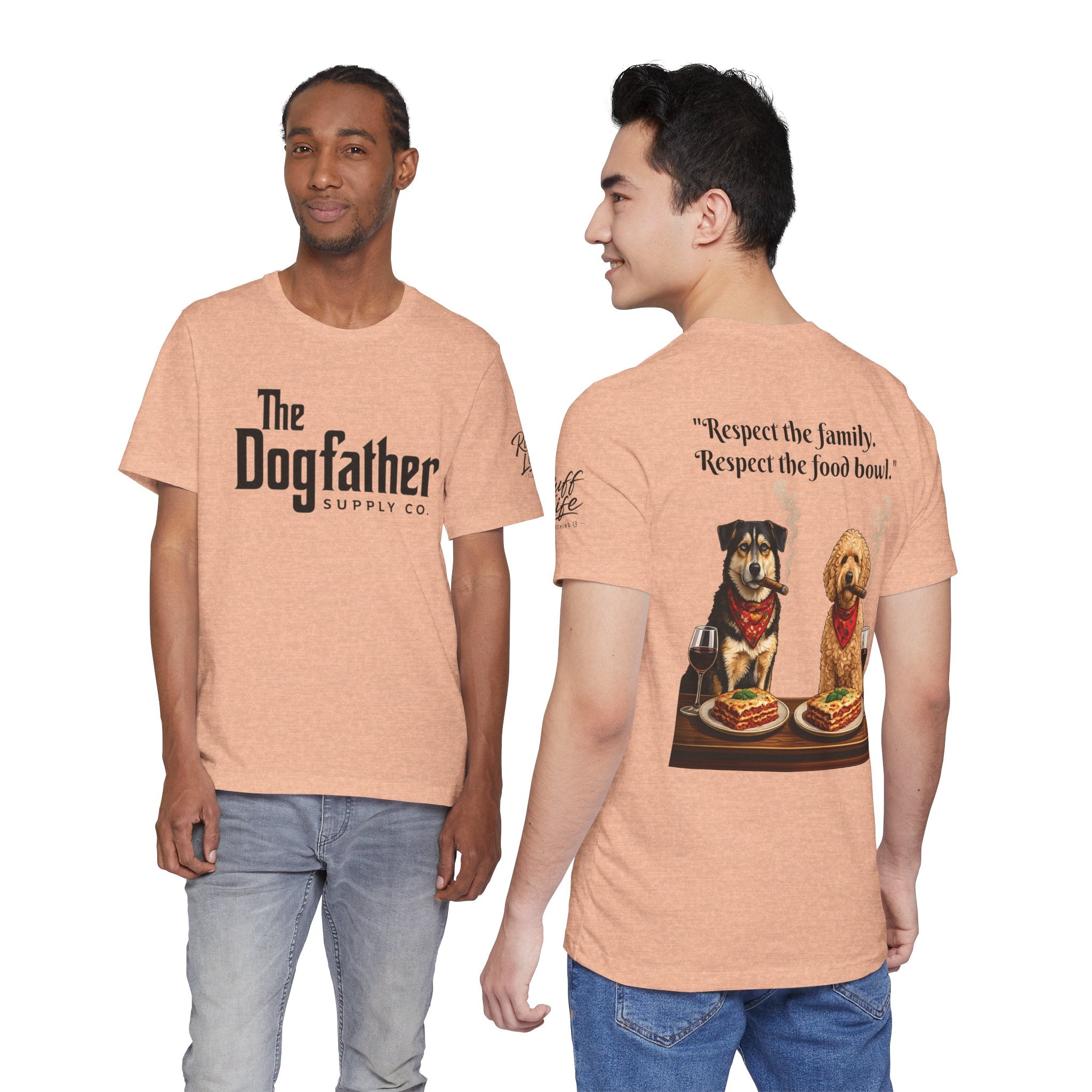 Dogfather T‑Shirt — "Respect the Family, Respect the Food Bowl" Funny Dog Graphic Tee