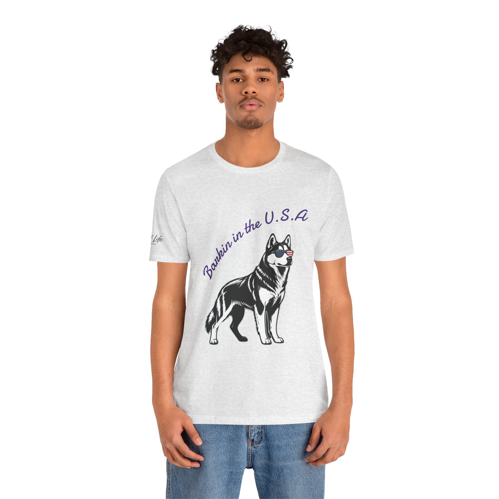 Barkin' in the USA Dog T-Shirt — Funny Patriotic Pup Tee