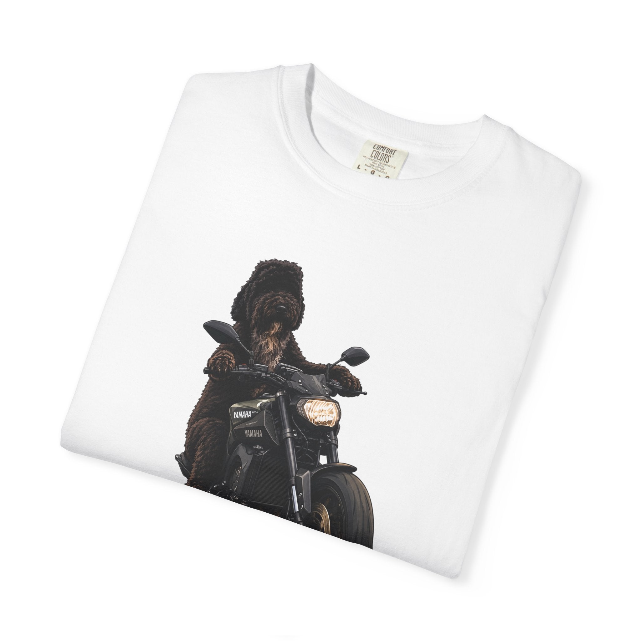Dog Motorcycle Tee — "Ride Fast, Sniff Everything" Graphic T-Shirt