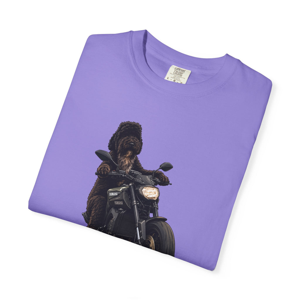 Dog Motorcycle Tee — "Ride Fast, Sniff Everything" Graphic T-Shirt