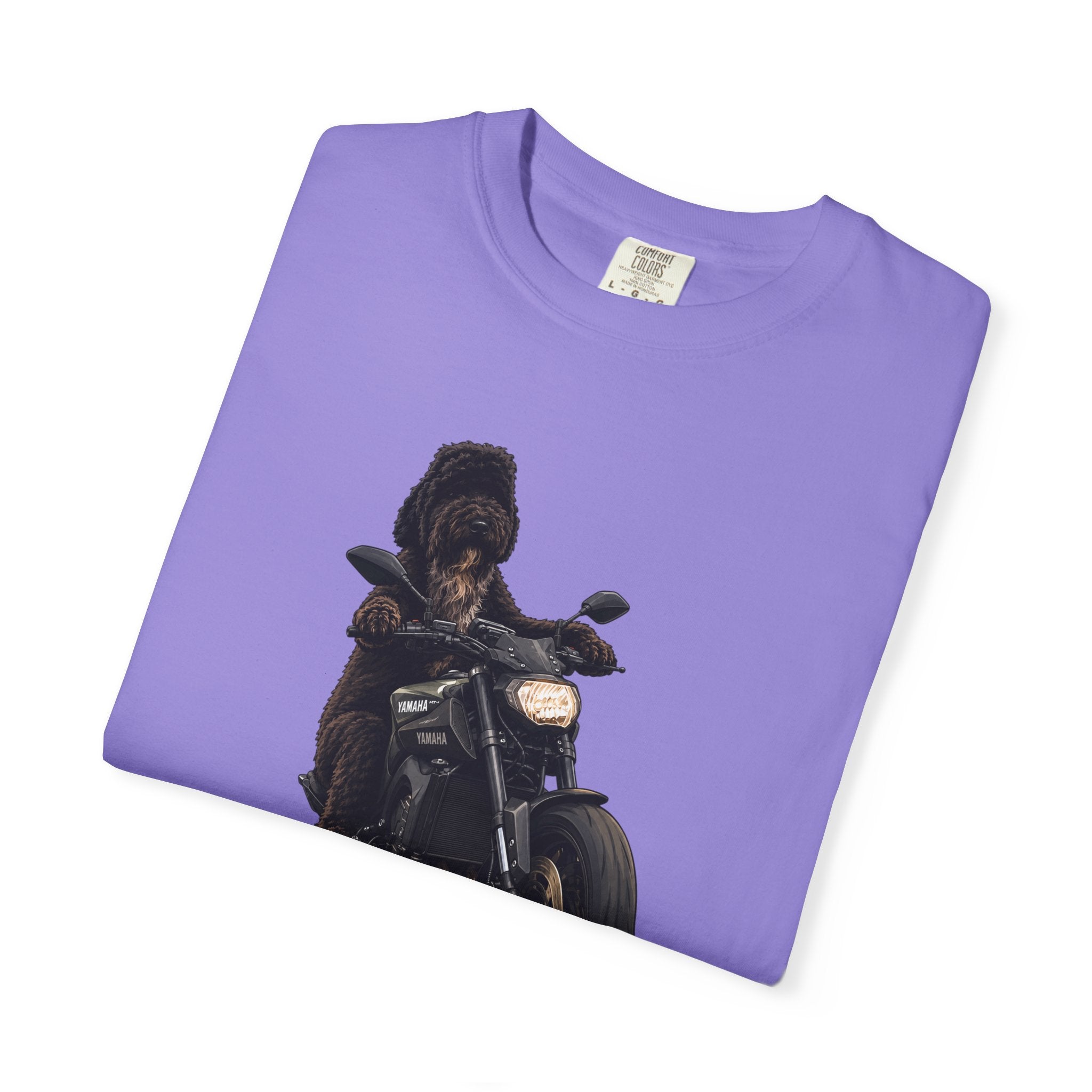 Dog Motorcycle Tee — "Ride Fast, Sniff Everything" Graphic T-Shirt